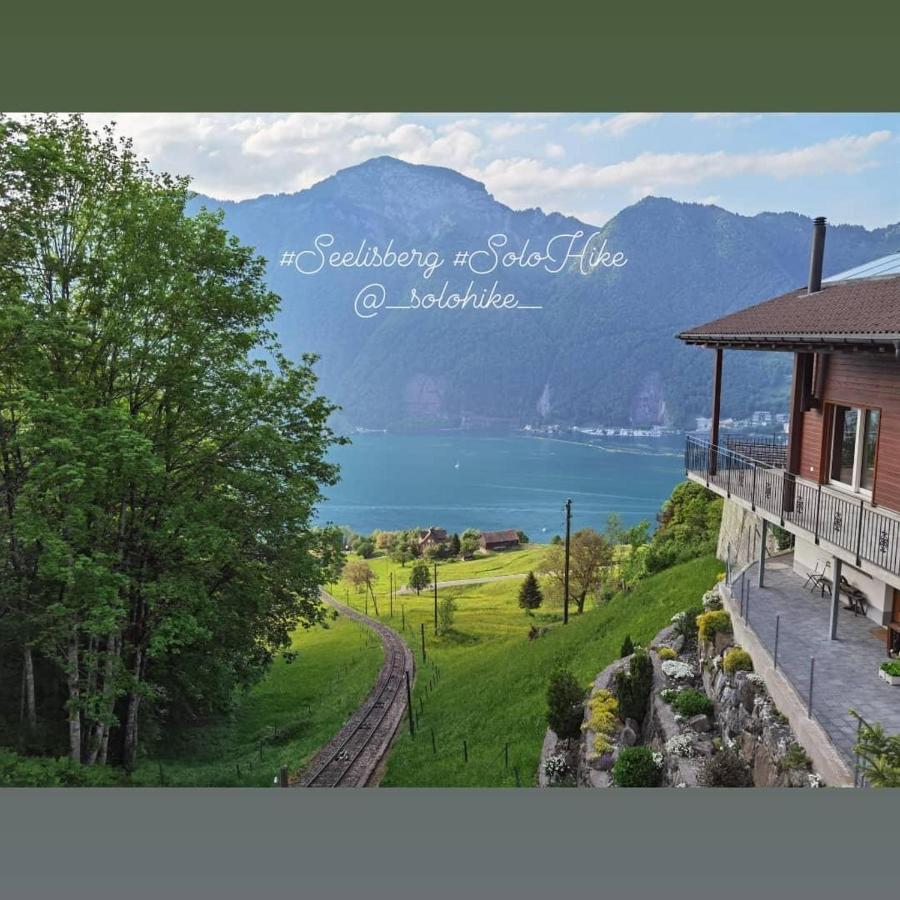 Schoene Ferienwohnung In Traumlage Fewo Solohike Seelisberg Bagian luar foto