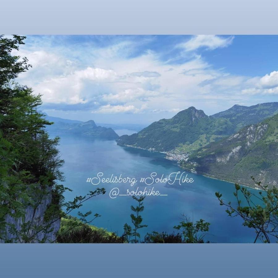 Schoene Ferienwohnung In Traumlage Fewo Solohike Seelisberg Bagian luar foto